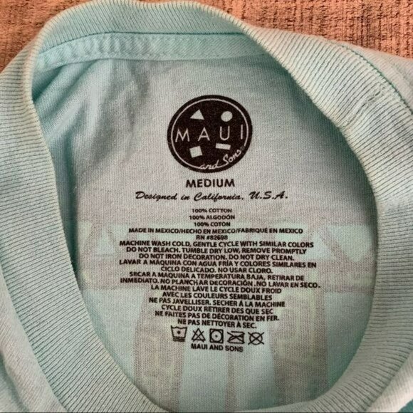 Maui and sons mens size medium short sleeve vintage graphic tee t-shirt in blue - Picture 5 of 8